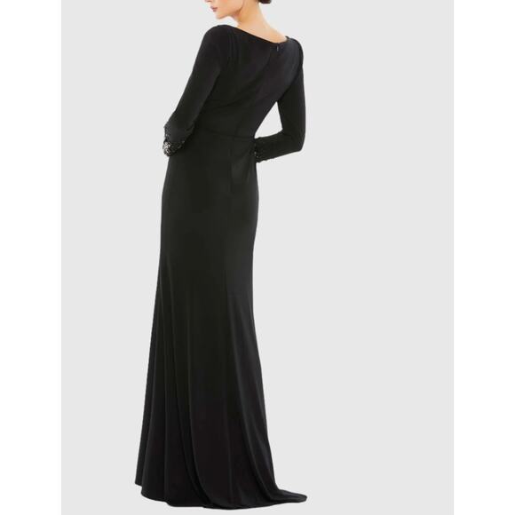 Mac Duggal #55712 - Embellished Long Sleeve Evening Gown-Black-Size 4 - Picture 2 of 9